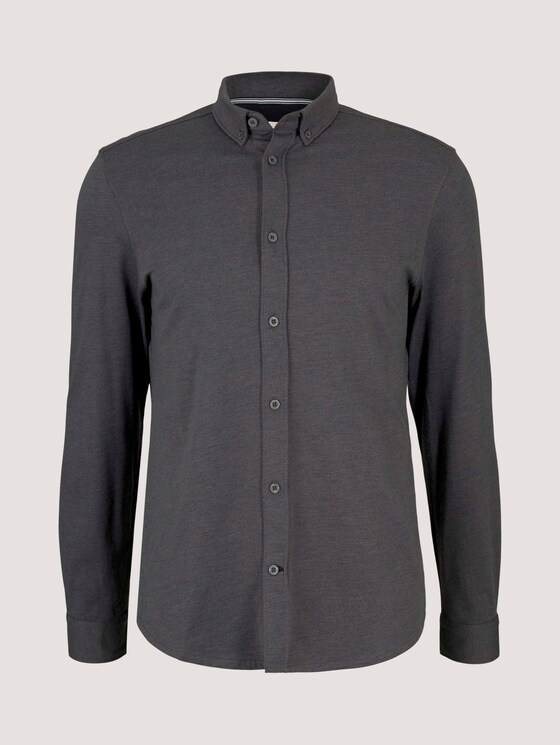 Meliertes Jersey Hemd - Männer - mid grey melange Meliertes Jersey Hemd - Männer - mid grey melange - 7 - TOM TAILOR