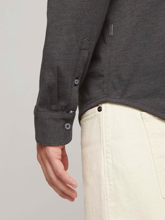 Meliertes Jersey Hemd - Männer - mid grey melange Meliertes Jersey Hemd - Männer - mid grey melange - 9 - TOM TAILOR