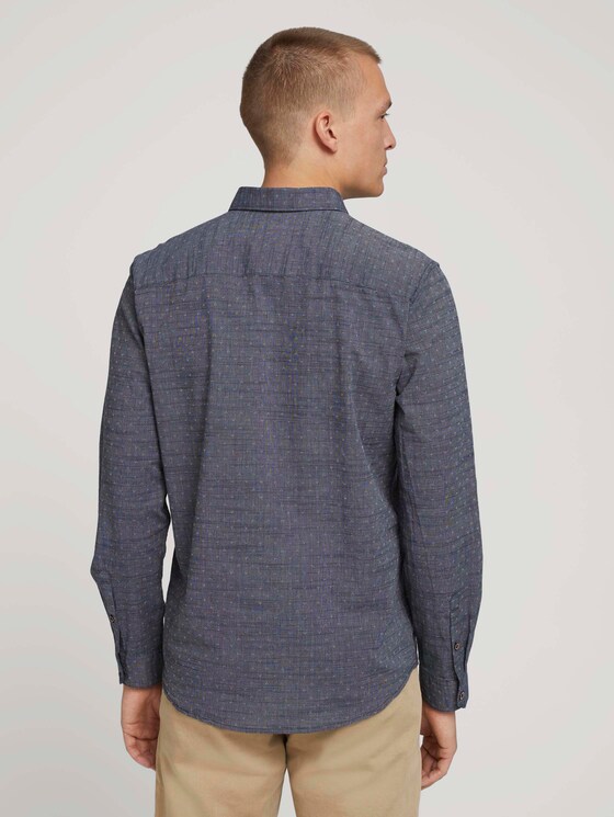 Gestructureerd overhemd - Mannen - navy white structure Gestructureerd overhemd - Mannen - navy white structure - 2 - TOM TAILOR