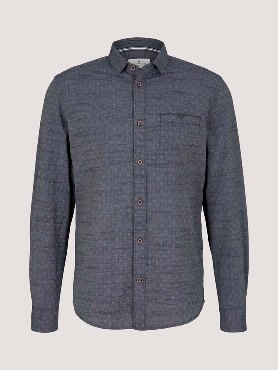 Gestructureerd overhemd - Mannen - navy white structure Gestructureerd overhemd - Mannen - navy white structure - 7 - TOM TAILOR
