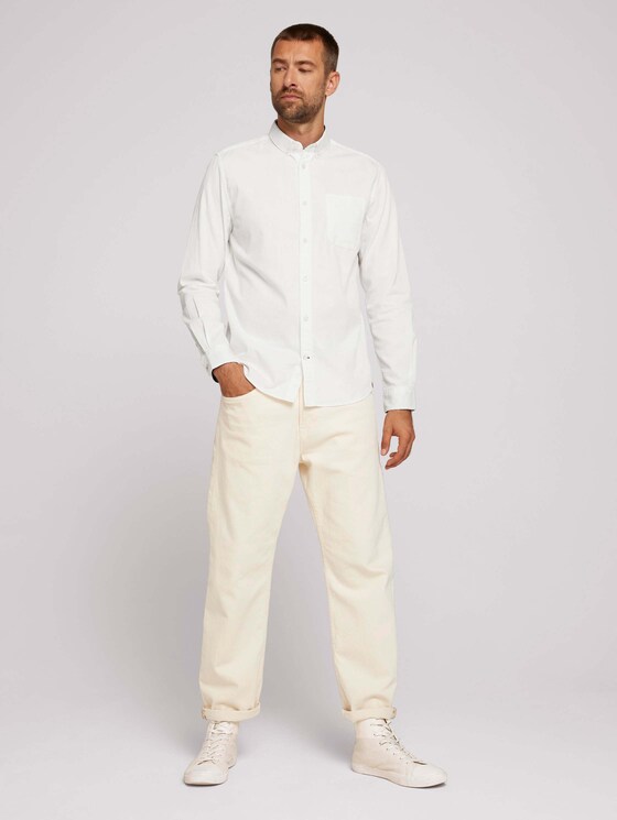 Basic-overhemd van biologisch katoen - Mannen - Off White Basic-overhemd van biologisch katoen - Mannen - Off White - 3 - TOM TAILOR