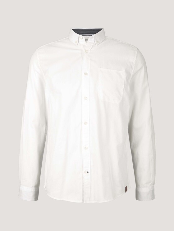 Basic-overhemd van biologisch katoen - Mannen - Off White Basic-overhemd van biologisch katoen - Mannen - Off White - 7 - TOM TAILOR