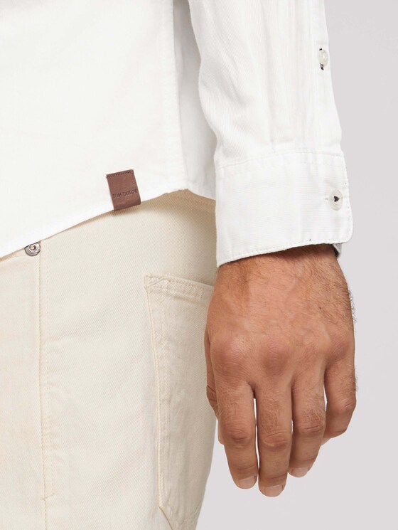 Basic-overhemd van biologisch katoen - Mannen - Off White Basic-overhemd van biologisch katoen - Mannen - Off White - 9 - TOM TAILOR
