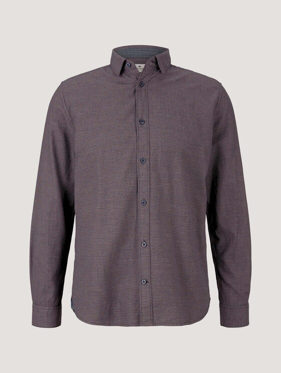 textured shirt - Men - navy multicolour structure textured shirt - Men - navy multicolour structure - 7 - TOM TAILOR