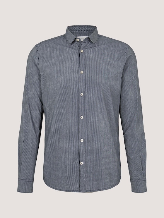 Gestreiftes Slim Fit Hemd - Männer - navy white fine stripe Gestreiftes Slim Fit Hemd - Männer - navy white fine stripe - 7 - TOM TAILOR