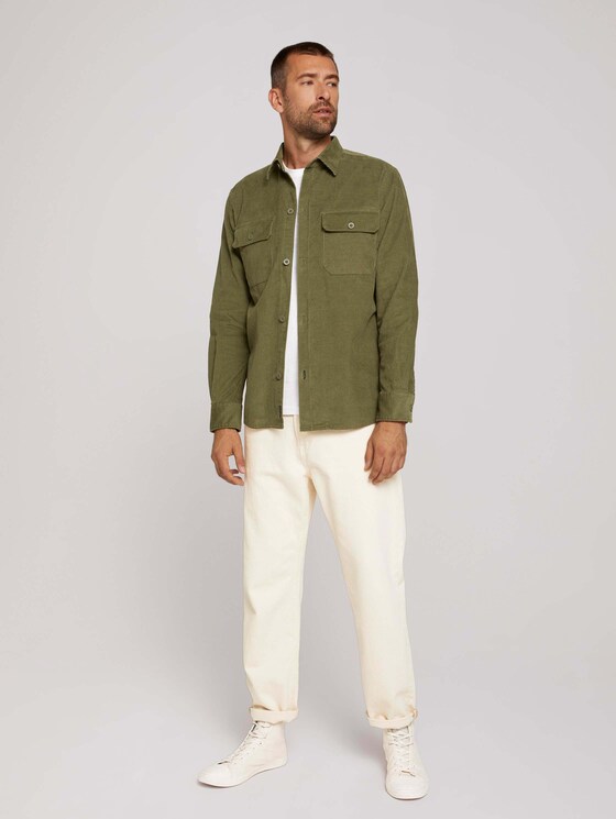 gedessineerd biokatoenen overhemd - Mannen - Oak Leaf Green gedessineerd biokatoenen overhemd - Mannen - Oak Leaf Green - 3 - TOM TAILOR