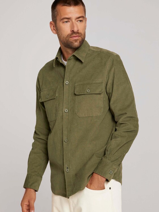 gedessineerd biokatoenen overhemd - Mannen - Oak Leaf Green gedessineerd biokatoenen overhemd - Mannen - Oak Leaf Green - 5 - TOM TAILOR