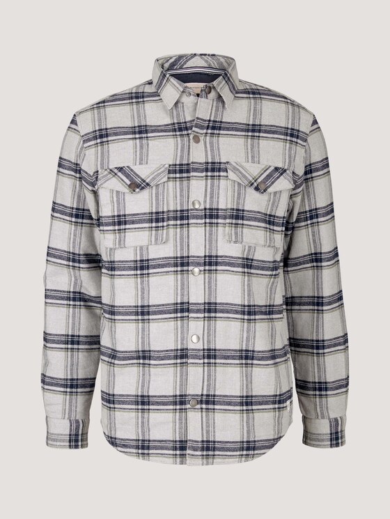 overshirt - Mannen - off white melange big check overshirt - Mannen - off white melange big check - 7 - TOM TAILOR