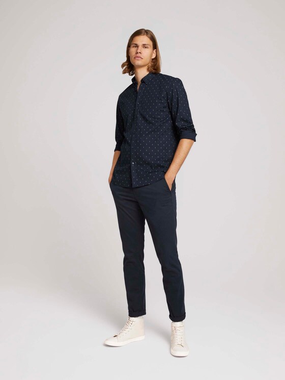 patterned shirt - Men - cognac striped angular dot patterned shirt - Men - cognac striped angular dot - 3 - TOM TAILOR Denim