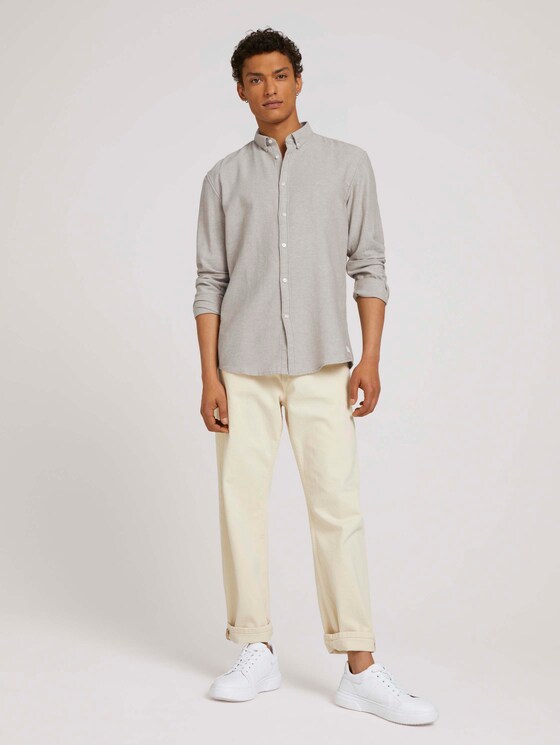 Hemd aus Bio-Baumwolle - Männer - olive off white twill Hemd aus Bio-Baumwolle - Männer - olive off white twill - 3 - TOM TAILOR Denim