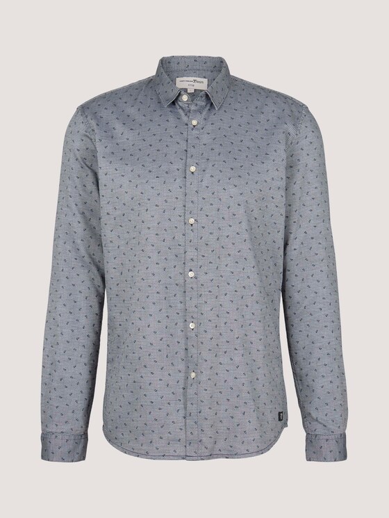 gepunktetes Hemd - Männer - navy petrol leaf print gepunktetes Hemd - Männer - navy petrol leaf print - 7 - TOM TAILOR Denim