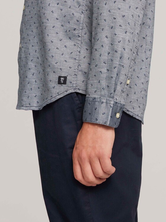 gepunktetes Hemd - Männer - navy petrol leaf print gepunktetes Hemd - Männer - navy petrol leaf print - 9 - TOM TAILOR Denim