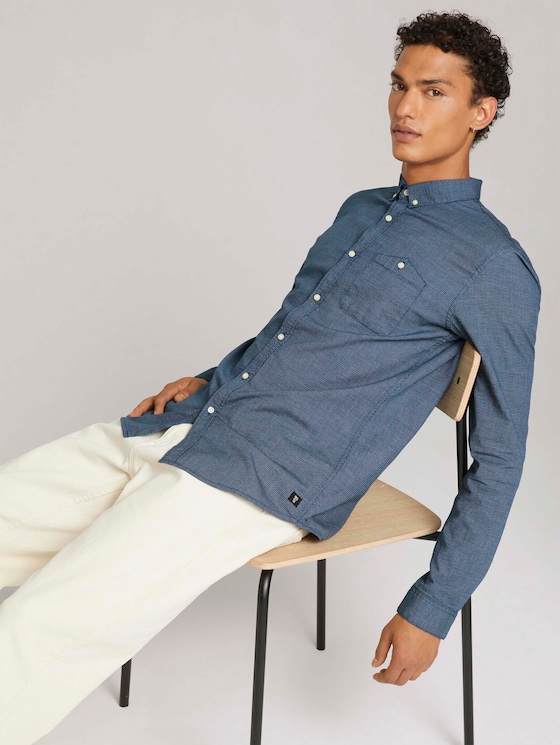 overhemd met structuur - Mannen - blue shades crossed dobby overhemd met structuur - Mannen - blue shades crossed dobby - 5 - TOM TAILOR Denim