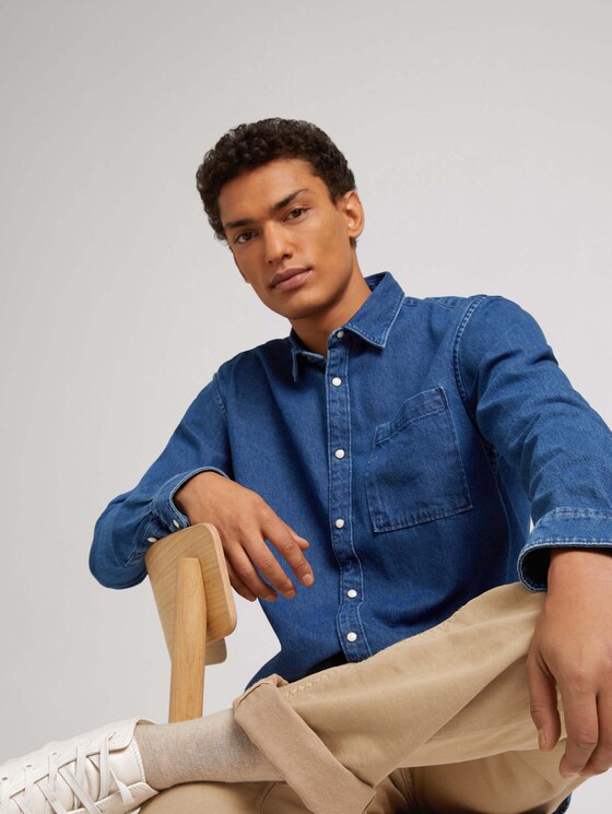 Jeanshemd - Männer - Clean Mid Stone Blue Denim Jeanshemd - Männer - Clean Mid Stone Blue Denim - 5 - TOM TAILOR Denim