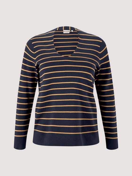 Gestreepte trui van biologisch katoen - Vrouwen - navy beige stripe Gestreepte trui van biologisch katoen - Vrouwen - navy beige stripe - 7 - My True Me