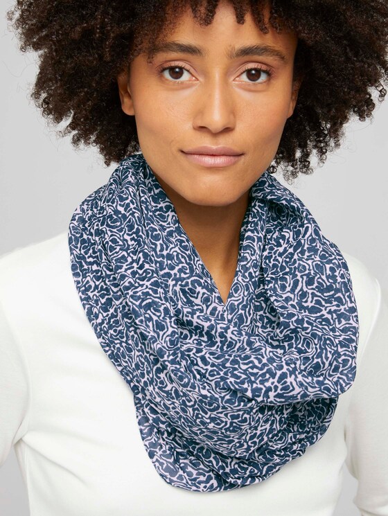 Gemusterter Schlauchschal - Frauen - blue offwhite minimal Gemusterter Schlauchschal - Frauen - blue offwhite minimal - 5 - TOM TAILOR