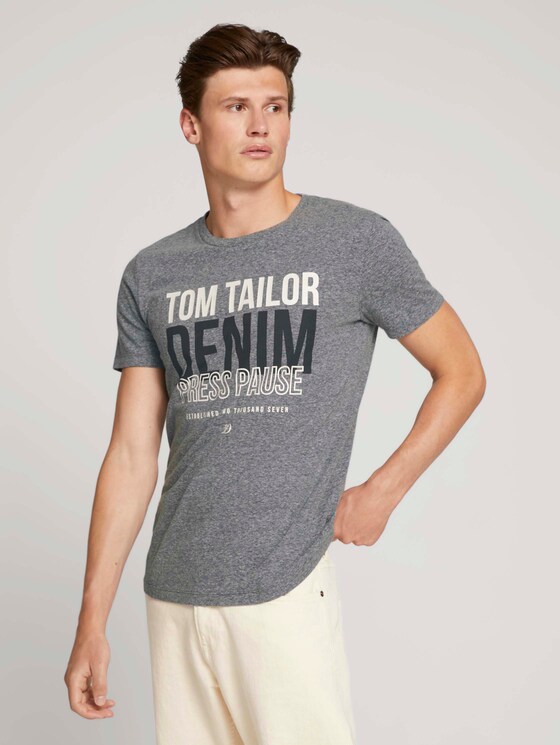 T-Shirt mit Print - Männer - Sky Captain Blue Non-Solid T-Shirt mit Print - Männer - Sky Captain Blue Non-Solid - 1 - TOM TAILOR Denim