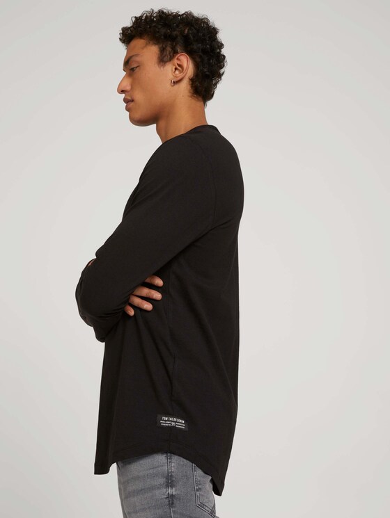 Langarmshirt aus Bio-Baumwolle - Männer - Black Langarmshirt aus Bio-Baumwolle - Männer - Black - 5 - TOM TAILOR Denim