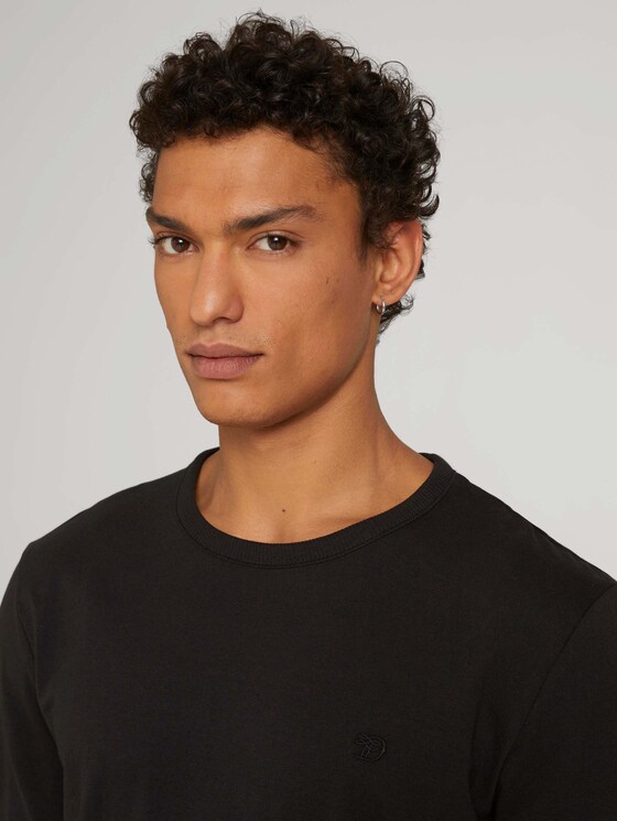 Langarmshirt aus Bio-Baumwolle - Männer - Black Langarmshirt aus Bio-Baumwolle - Männer - Black - 9 - TOM TAILOR Denim