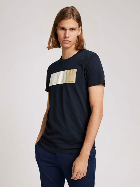 T-Shirt mit Print aus Bio-Baumwolle - Männer - Sky Captain Blue T-Shirt mit Print aus Bio-Baumwolle - Männer - Sky Captain Blue - 1 - TOM TAILOR Denim
