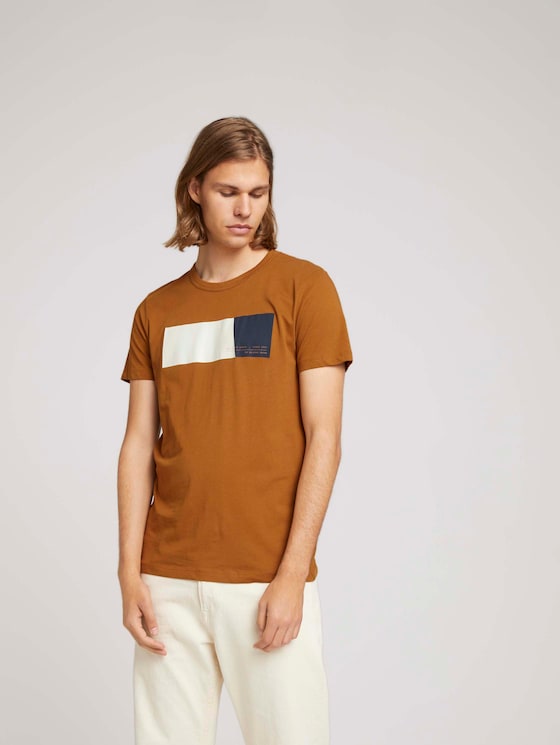 T-Shirt mit Print aus Bio-Baumwolle - Männer - deep cognac T-Shirt mit Print aus Bio-Baumwolle - Männer - deep cognac - 5 - TOM TAILOR Denim