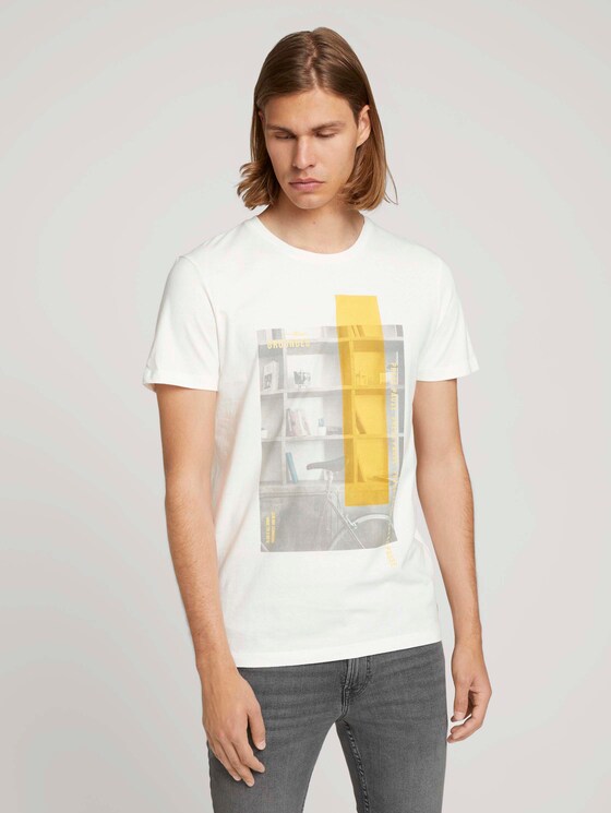 T-shirt met fotoprint - Mannen - Soft Light Beige T-shirt met fotoprint - Mannen - Soft Light Beige - 1 - TOM TAILOR Denim