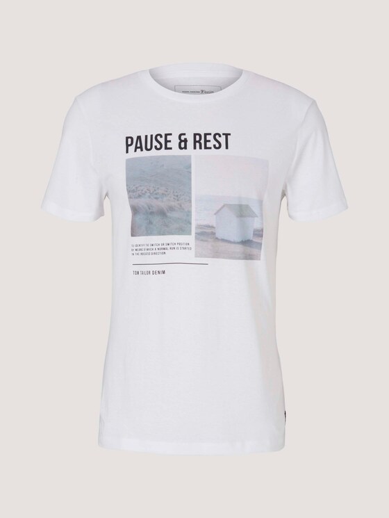 t-shirt with a photo print - Men - White t-shirt with a photo print - Men - White - 7 - TOM TAILOR Denim