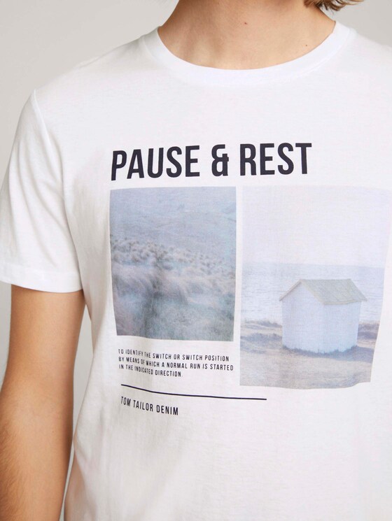 t-shirt with a photo print - Men - White t-shirt with a photo print - Men - White - 9 - TOM TAILOR Denim
