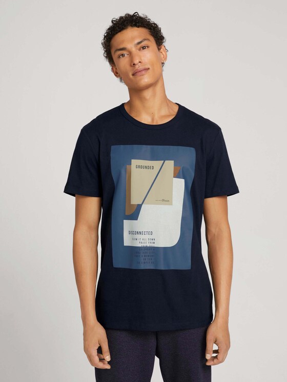 T-shirt met print van biologisch katoen - Mannen - Sky Captain Blue T-shirt met print van biologisch katoen - Mannen - Sky Captain Blue - 1 - TOM TAILOR Denim