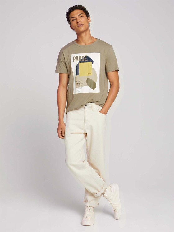 T-shirt met print van biologisch katoen - Mannen - Silver Olive T-shirt met print van biologisch katoen - Mannen - Silver Olive - 3 - TOM TAILOR Denim