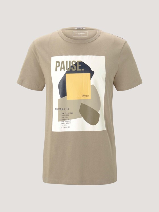 T-shirt met print van biologisch katoen - Mannen - Silver Olive T-shirt met print van biologisch katoen - Mannen - Silver Olive - 7 - TOM TAILOR Denim