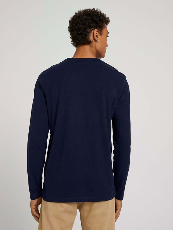 shirt met lange mouwen met print van biologisch katoen - Mannen - Sky Captain Blue shirt met lange mouwen met print van biologisch katoen - Mannen - Sky Captain Blue - 2 - TOM TAILOR Denim