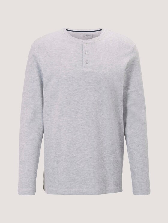 shirt met lange mouwen en henleykraag - Mannen - Light Stone Grey Melange shirt met lange mouwen en henleykraag - Mannen - Light Stone Grey Melange - 7 - TOM TAILOR Denim