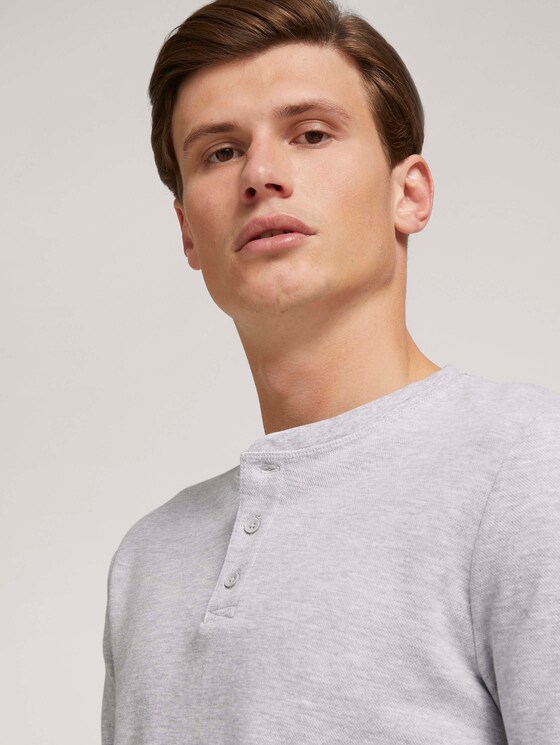 shirt met lange mouwen en henleykraag - Mannen - Light Stone Grey Melange shirt met lange mouwen en henleykraag - Mannen - Light Stone Grey Melange - 9 - TOM TAILOR Denim