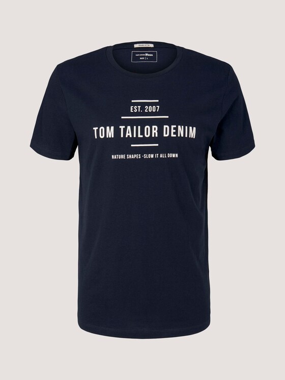 Print T-Shirt mit Bio-Baumwolle - Männer - Sky Captain Blue Print T-Shirt mit Bio-Baumwolle - Männer - Sky Captain Blue - 7 - TOM TAILOR Denim