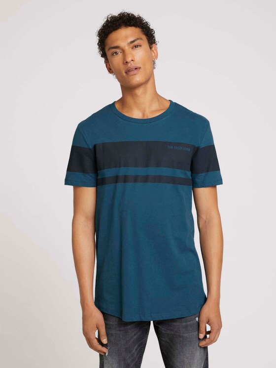 Blockstreifen T-Shirt mit Bio-Baumwolle - Männer - stormy petrol Blockstreifen T-Shirt mit Bio-Baumwolle - Männer - stormy petrol - 1 - TOM TAILOR Denim