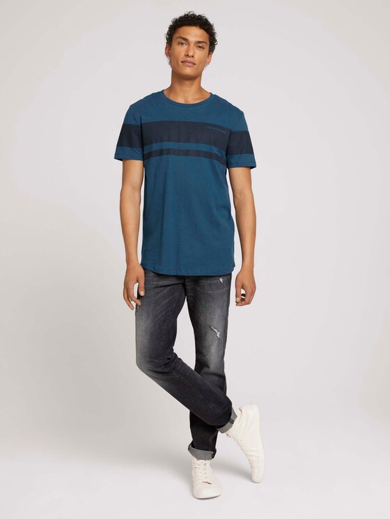 Blockstreifen T-Shirt mit Bio-Baumwolle - Männer - stormy petrol Blockstreifen T-Shirt mit Bio-Baumwolle - Männer - stormy petrol - 3 - TOM TAILOR Denim