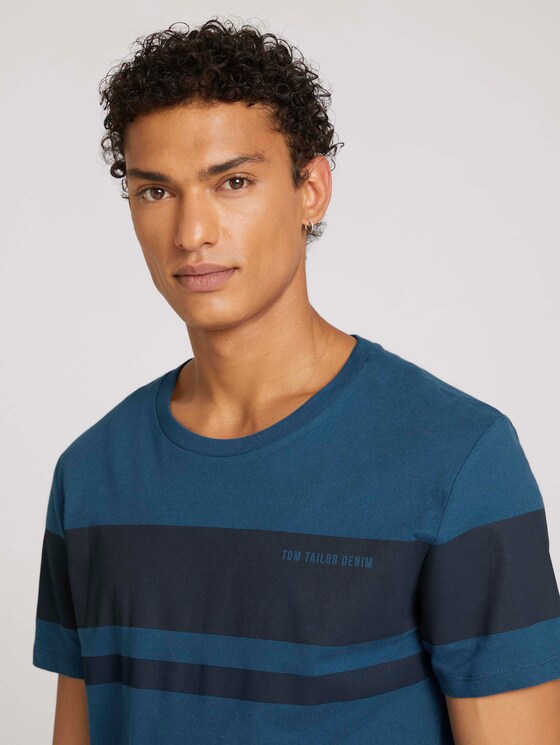 Blockstreifen T-Shirt mit Bio-Baumwolle - Männer - stormy petrol Blockstreifen T-Shirt mit Bio-Baumwolle - Männer - stormy petrol - 9 - TOM TAILOR Denim