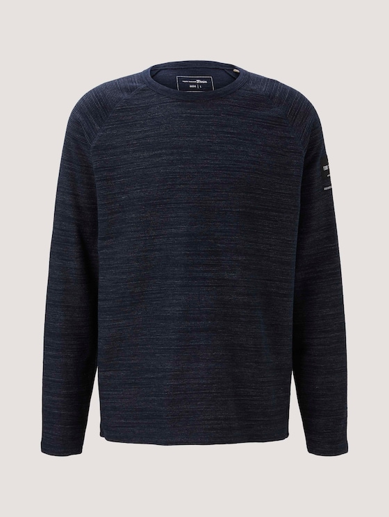 textured long-sleeved shirt - Men - Sky Captain Blue Non-Solid textured long-sleeved shirt - Men - Sky Captain Blue Non-Solid - 7 - TOM TAILOR Denim