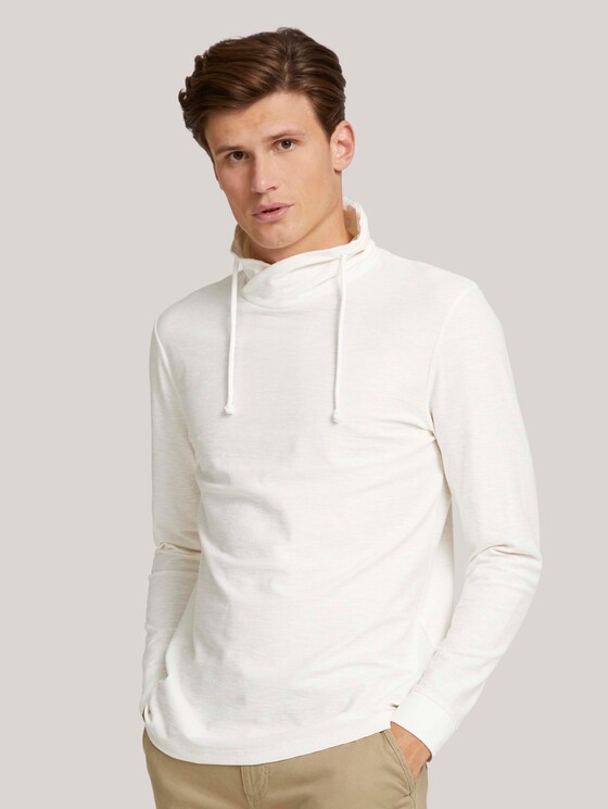 Langarmshirt mit Stehkragen - Männer - Soft Light Beige Melange Langarmshirt mit Stehkragen - Männer - Soft Light Beige Melange - 1 - TOM TAILOR Denim