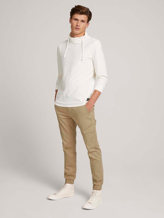 Langarmshirt mit Stehkragen - Männer - Soft Light Beige Melange Langarmshirt mit Stehkragen - Männer - Soft Light Beige Melange - 3 - TOM TAILOR Denim