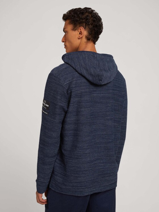 textured hoodie - Men - Sky Captain Blue Non-Solid textured hoodie - Men - Sky Captain Blue Non-Solid - 2 - TOM TAILOR Denim