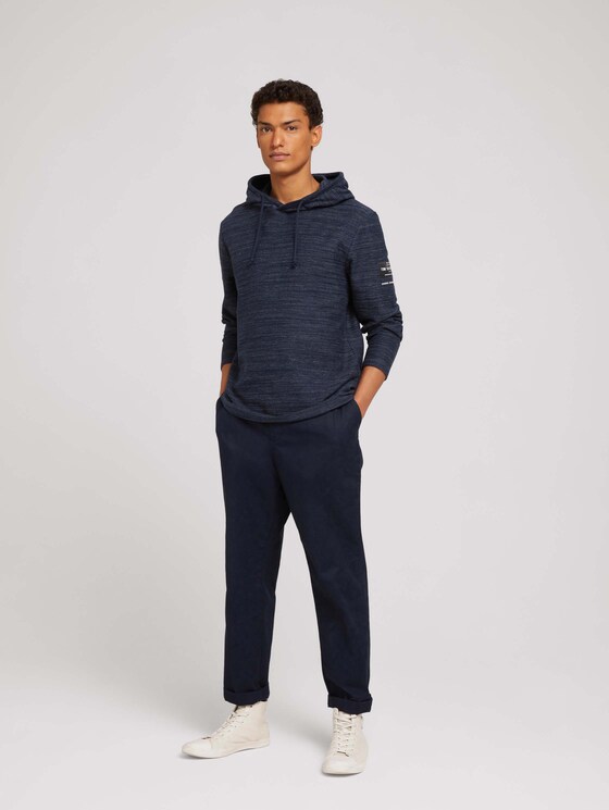textured hoodie - Men - Sky Captain Blue Non-Solid textured hoodie - Men - Sky Captain Blue Non-Solid - 3 - TOM TAILOR Denim
