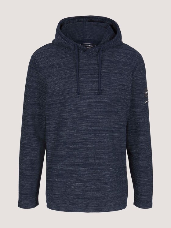 textured hoodie - Men - Sky Captain Blue Non-Solid textured hoodie - Men - Sky Captain Blue Non-Solid - 7 - TOM TAILOR Denim