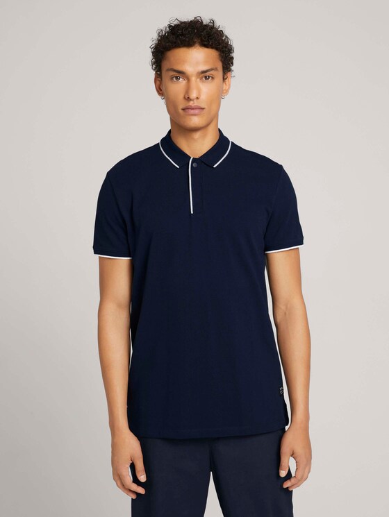 Poloshirt mit Kontraststreifen - Männer - Sky Captain Blue Poloshirt mit Kontraststreifen - Männer - Sky Captain Blue - 1 - TOM TAILOR Denim