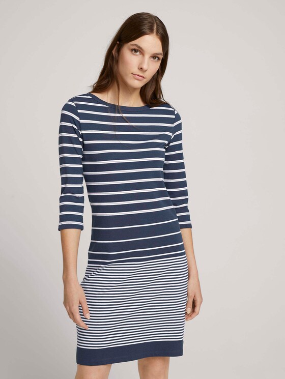 Gestreepte jerseyjurk - Vrouwen - blue gradient stripe Gestreepte jerseyjurk - Vrouwen - blue gradient stripe - 1 - TOM TAILOR