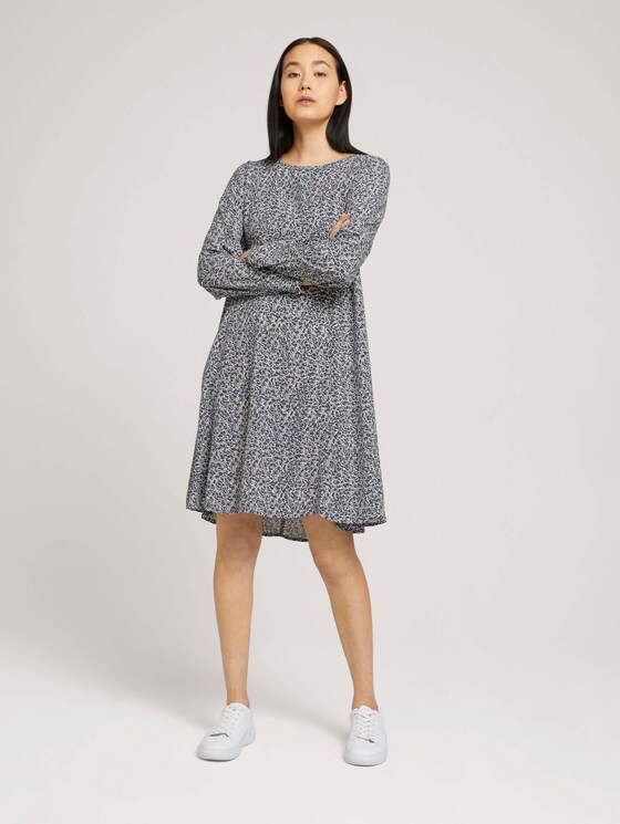 Gemustertes Kleid mit LENZING™ ECOVERO™ - Frauen - blue offwhite minimal Gemustertes Kleid mit LENZING™ ECOVERO™ - Frauen - blue offwhite minimal - 3 - TOM TAILOR