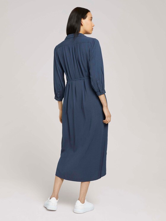Midi Blusenkleid mit Lyocell - Frauen - Dark Denim Blue Midi Blusenkleid mit Lyocell - Frauen - Dark Denim Blue - 2 - TOM TAILOR