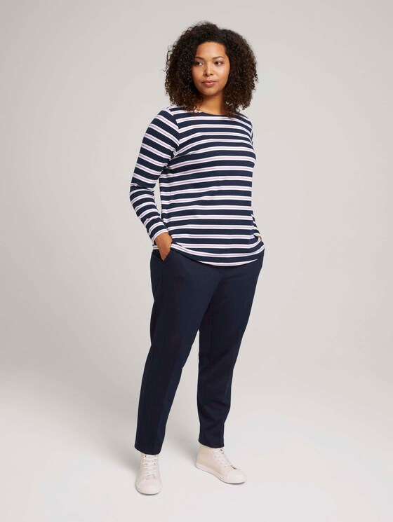 Gestreept shirt met lange mouwen van biologisch katoen - Vrouwen - navy white rose stripe Gestreept shirt met lange mouwen van biologisch katoen - Vrouwen - navy white rose stripe - 3 - My True Me