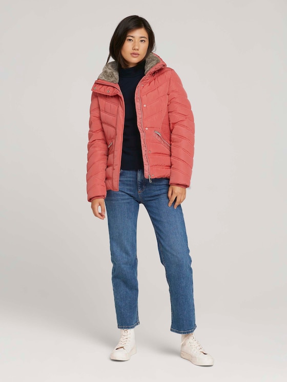 Stehkragen Pufferjacke mit recyceltem Polyester - Frauen - cozy pink Stehkragen Pufferjacke mit recyceltem Polyester - Frauen - cozy pink - 3 - TOM TAILOR
